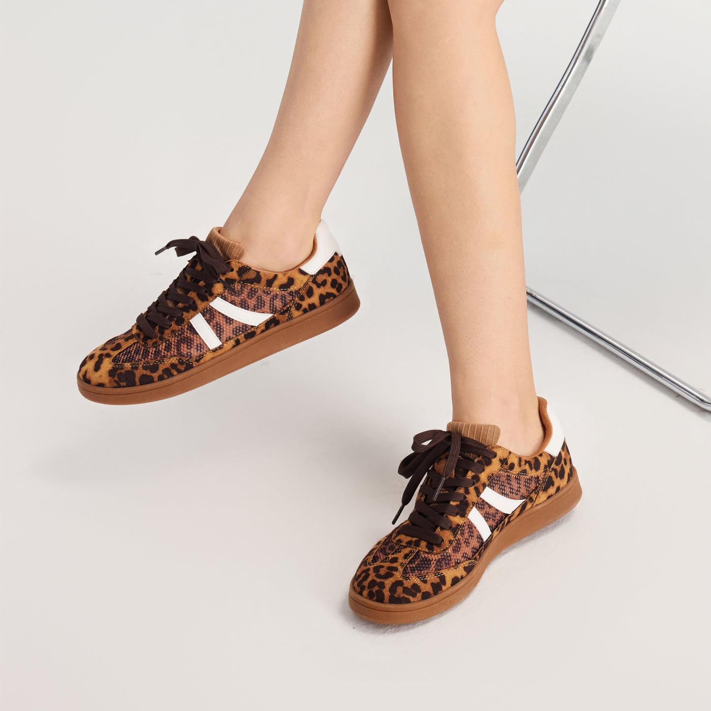 WOMEN'S MESH WALKING SNEAKERS LEOPARD