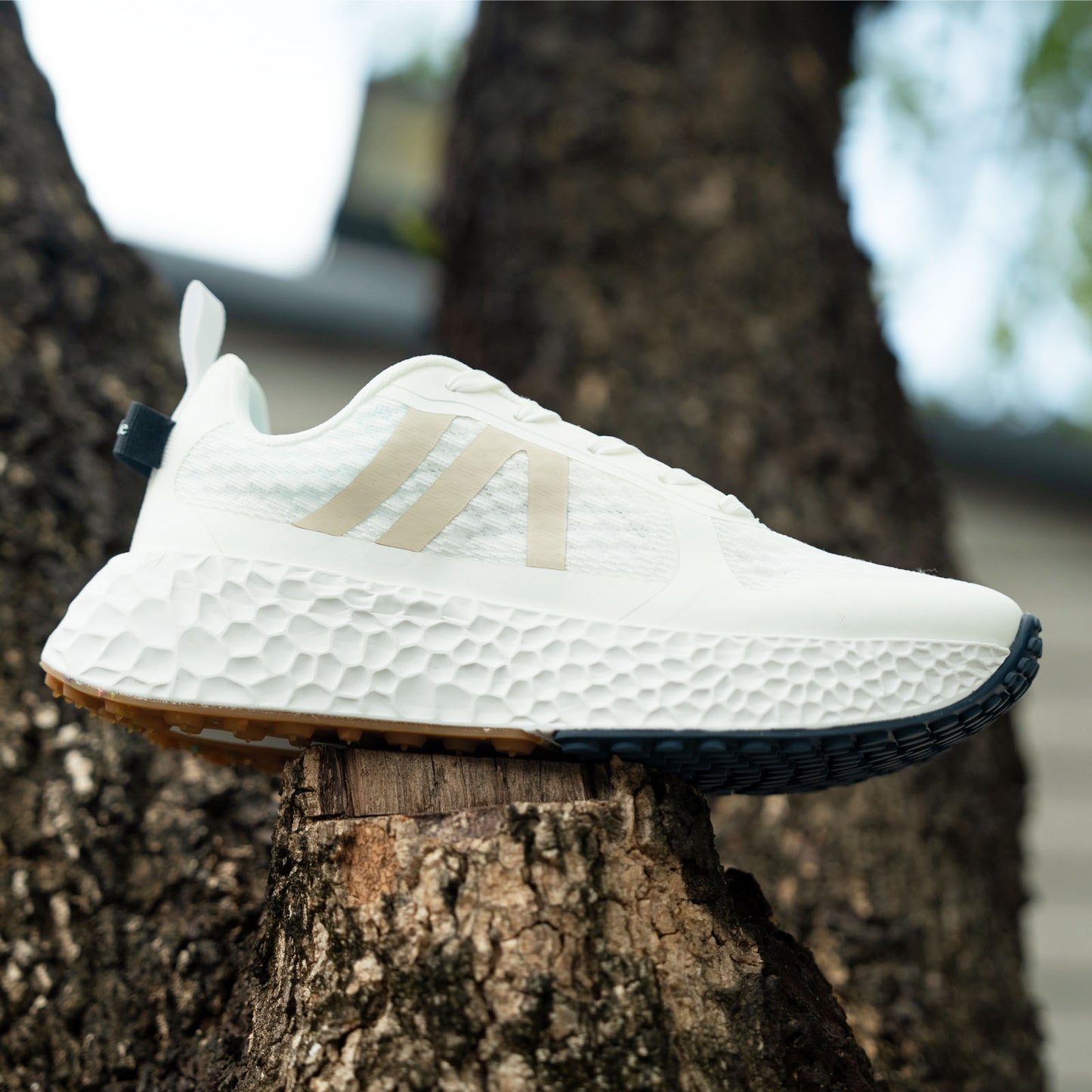 ROSELLA CARLIE WOMEN'S PLATFORM RUNNING SHOES WHITE/BEIGE