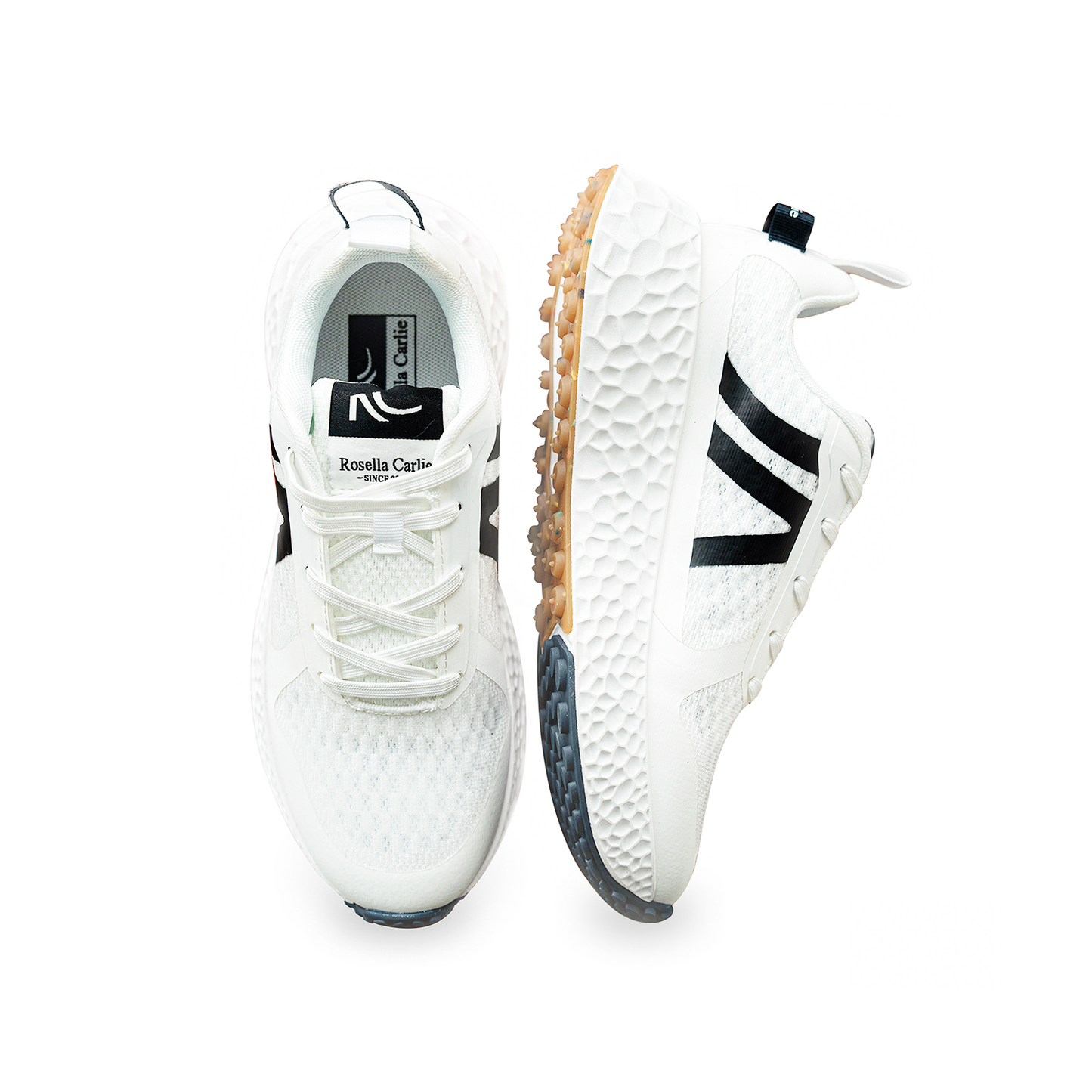 ROSELLA CARLIE WOMEN'S PLATFORM RUNNING SHOES WHITE/BLACK